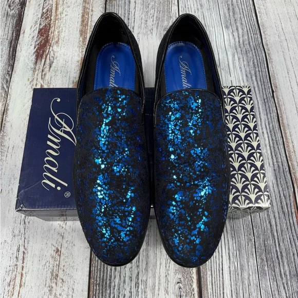 Amali Morris Royal Blue Slip-On Loafers Men’s Size 14 - Picture 2 of 9